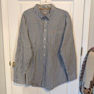 Cinch Mens Dress Shirt Size XXL Long Sleeve Flip Cuff Cowboy Western Check Plaid